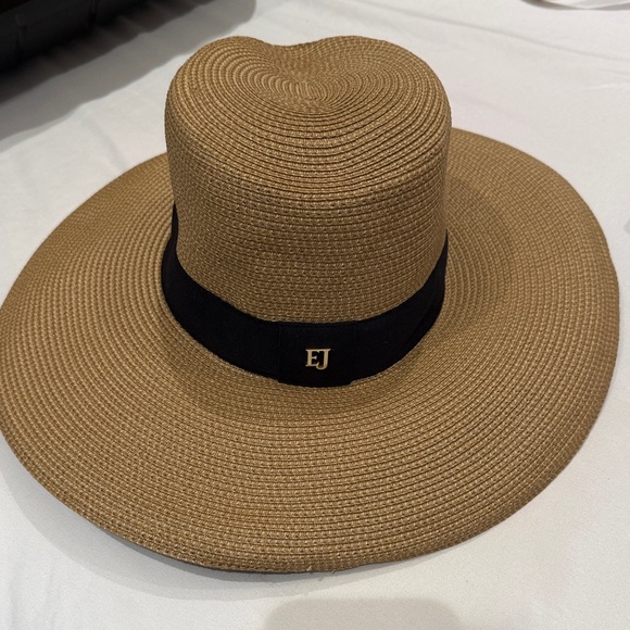 Eric Javits Tan and Black Wide-Brim Hat - Picture 2 of 8